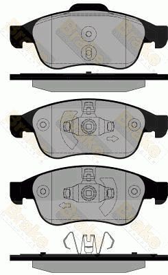 BRAKE ENGINEERING Комплект тормозных колодок, дисковый тормоз PA1834